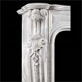 Antique white marble rococo fireplace mantel