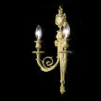 Neoclassical Gilt Brass Pair Wall Lights | Westland London