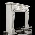 An antique Victorian marble fireplace mantel