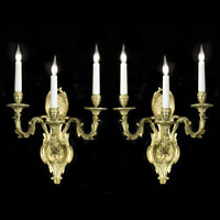 Pair French Brass Wall Lights | Westland London