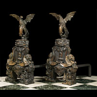 Massive Baroque Bronze Andirons | Westland Antiques