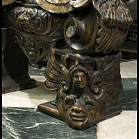 Massive Baroque Bronze Andirons | Westland Antiques