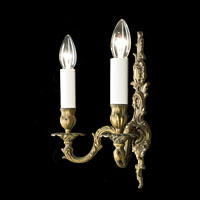 Pair French Brass Rococo Wall Lights | Westland London