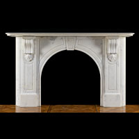 Large White Marble Antique Victorian Fireplace | Westland London