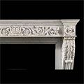 An antique Louis XVI carrara marble fireplace mantel.