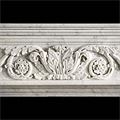 An antique Louis XVI carrara marble fireplace mantel.