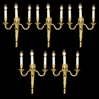 Set Five Neoclassical Brass Wall Lights | Westland London