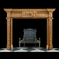 Caved Wooden Pine Antique Fireplace | Westland London