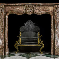 Red Marble French Rococo Fireplace | Westland Antiques
