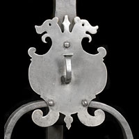 Wrought Iron Silver Plated Brass Andirons | Westland London
