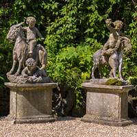 Putti Goats Carrara Marble Garden Sculptures | Westland London