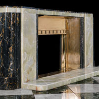 Onyx And Portoro Marble Art Deco Fireplace | Westland London