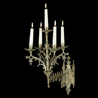 Pugin Silver Plated Gothic Pair Wall Lights | Westland London