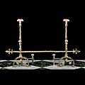 Etched Brass Baroque Tall Antique Andirons | Westland London