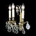 Crystal Pair Brass French Wall Lights | Westland London