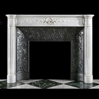 French Carved White Marble Antique Fireplace | Westland London