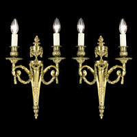 Flambeau Neoclassical Brass Wall Lights | Westland London