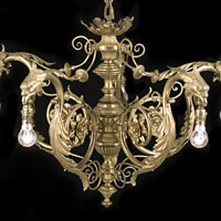 Eagles Chandelier Antique Gilt Brass Glass | Westland London