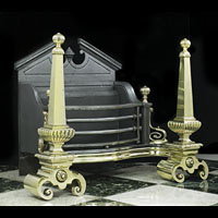 Neoclassical Victorian Brass Iron Fire Grate | Westland London