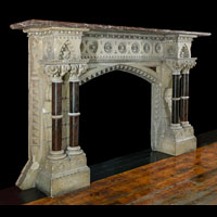 Gothic Revival Caen Stone Antique Fireplace | Westland London