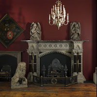 Gothic Revival Caen Stone Antique Fireplace | Westland London