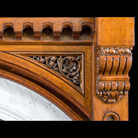 Gothic Revival Oak Antique Fireplace Mantel | Westland London