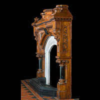 Gothic Revival Oak Antique Fireplace Mantel | Westland London