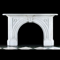 Victorian Arched Carrara Marble Keystone | Westland London