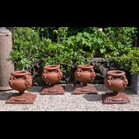 Four Antique Terracotta Small Garden Urns | Westland London
