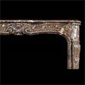 Antique Breche Marble Louis XV French Fireplace Mantel