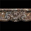 Antique Breche Marble Louis XV French Fireplace Mantel