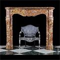 A small Pompadour marble fireplace mantel.