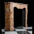A small Pompadour marble fireplace mantel.