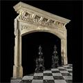 Limestone Tudor Renaissance Inglenook Fireplace Mantel