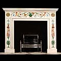 Greek Revival Antique Mosaic Replica Fireplace | Westland