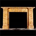 Antique Egyptian Revival English Regency Sienna Marble chimneypiece.