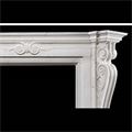 Large Antique Neo-Classical White Statuary Marble Fireplace Mantel
