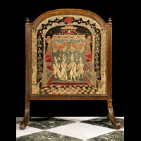 Antique Oak Baroque Tapestry Fire Screen | Westland London