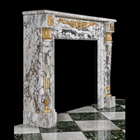 Marble Ormolu Louis XVI Fireplace Mantel | Westland London