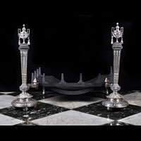 Silver Plated Classical Antique Fire Dogs | Westland London