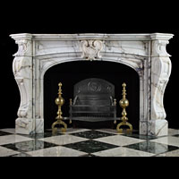 French Baroque Pavonazza Marble Fireplace  | Westland Antiques