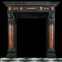 High Renaissance Style Black Marble Fireplace | Westland