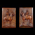 Pair Walnut Wood Hussar Cavalry Officers | Westland London.