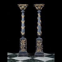Pair Baroque Carved Wood Pedestals | Westland London
