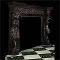 Antique French carved Ebony Wood Satyr Fireplace Mantel