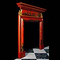 An Antique Lacquered Chinoiserie Fireplace Mantel.