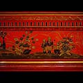 An Antique Lacquered Chinoiserie Fireplace Mantel.