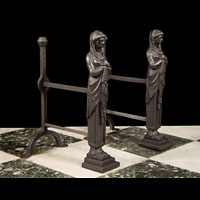 English Figural Greek Revival Antique Andirons | Westland London