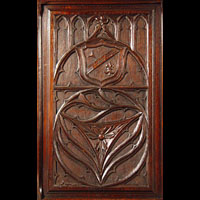Oak Wood Gothic Revival Over Mantel Panel | Westland Antiques