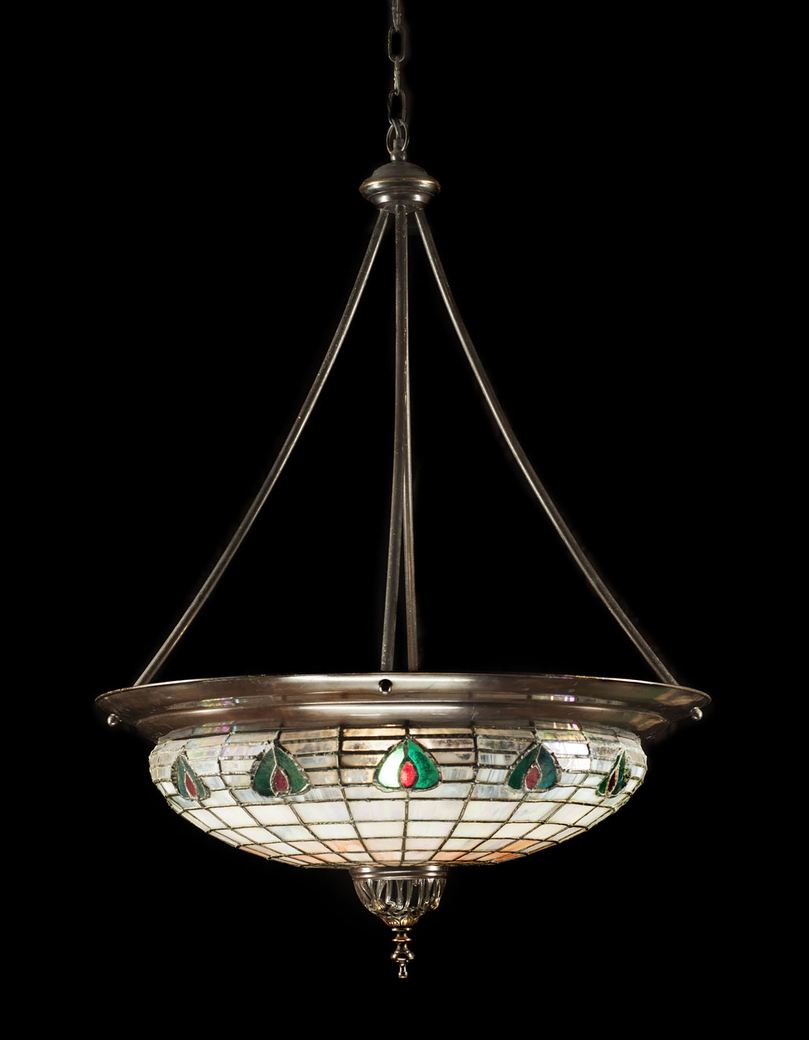 Art Nouveau Stained Glass Ceiling Light